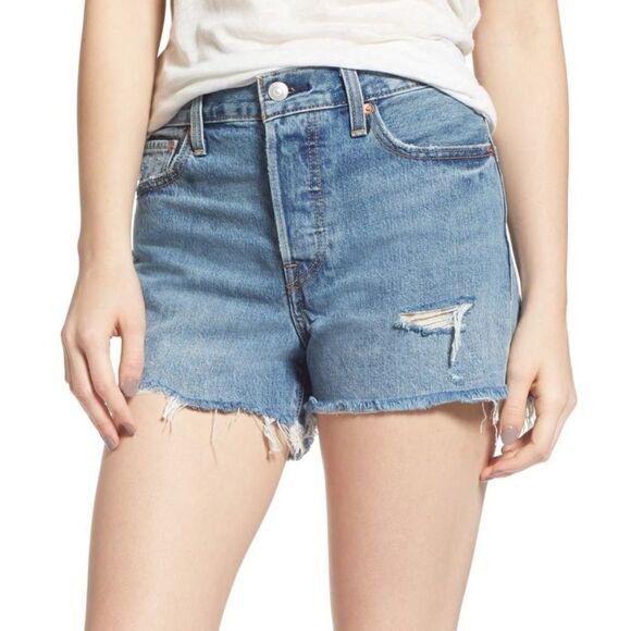 Levi's Wedgie Short Blue Your Mind Denim Shorts - Picture 1 of 8